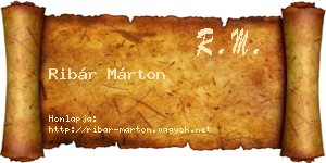 Ribár Márton névjegykártya