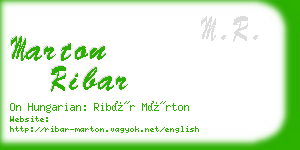 marton ribar business card